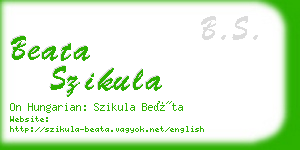 beata szikula business card